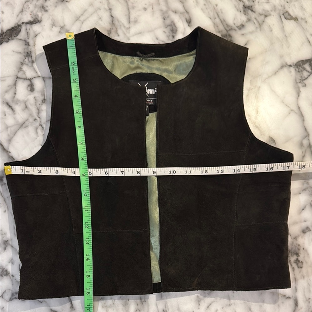 Wilsons Dark Brown Cropped Leather Vest - Picture 5 of 6